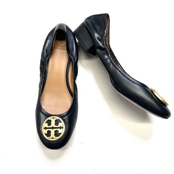 Tory Burch Shoes - Tory Burch Women’s BENTON 2 BALLET SCRUNCH BACK Nappa Leather Size 8.5 BLACK